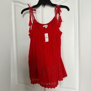 New Ann Taylor Loft Red Tank Blouse Medium